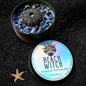 Beach Witch Luxury Wickless Candle:  Nostalgic Tropic Suntan Oil Scent